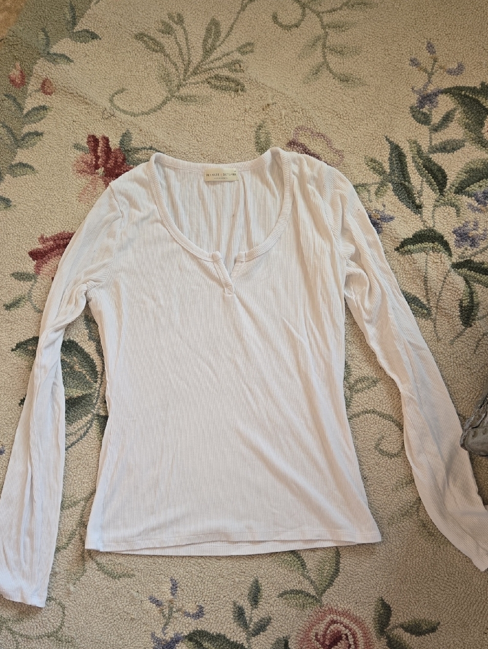 Franlee & Skylarr Ribbed Long-Sleeve Henley Top M